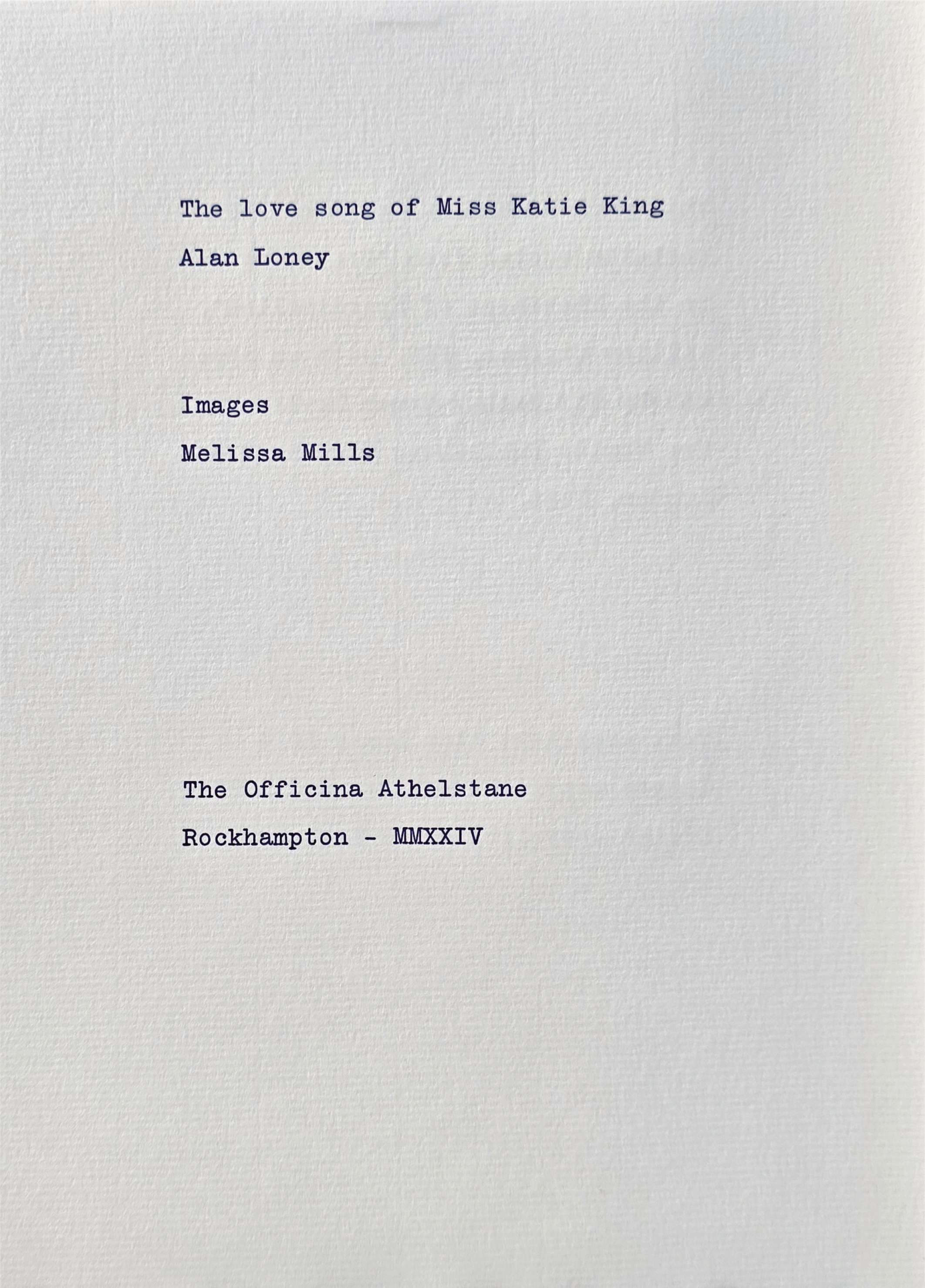 The love song of Miss Katie King